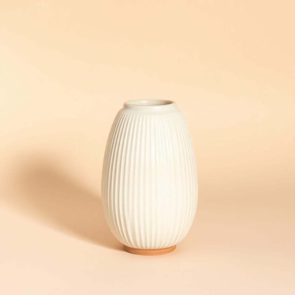 Ribbed Ceramic Vase